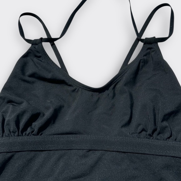 ATHLETA One-Piece Swimsuit Skinny Strap Criss Cross Tie Full Coverage Black L - Picture 4 of 7